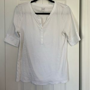 Women’s white Gap Henley shirt